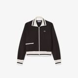 Áo Nỉ Lacoste Nữ Dáng Oversize Điểm Nhấn Kẻ Sọc Có Khóa Kéo
