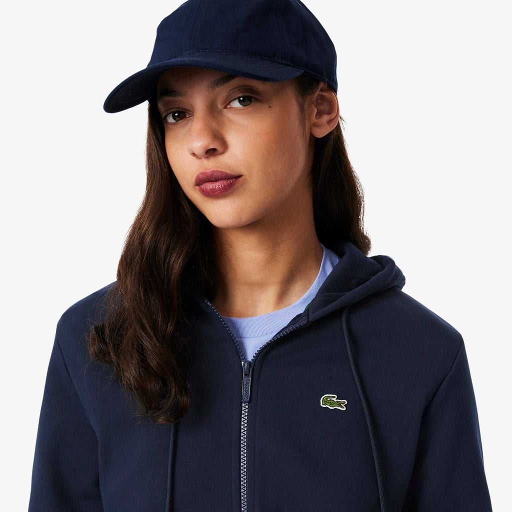 Áo Hoodie Lacoste Nữ Dáng Rộng Lông Cừu Có Khóa Kéo