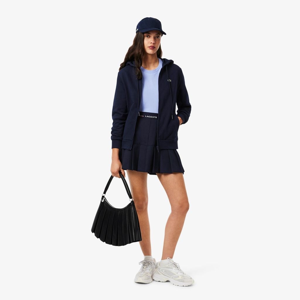 Áo Hoodie Lacoste Nữ Dáng Rộng Lông Cừu Có Khóa Kéo
