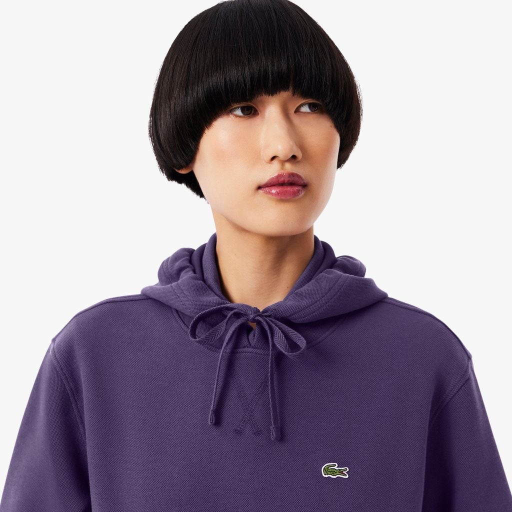 Áo Hoodie Lacoste Nữ Dáng Rộng Chất Liệu Piqué