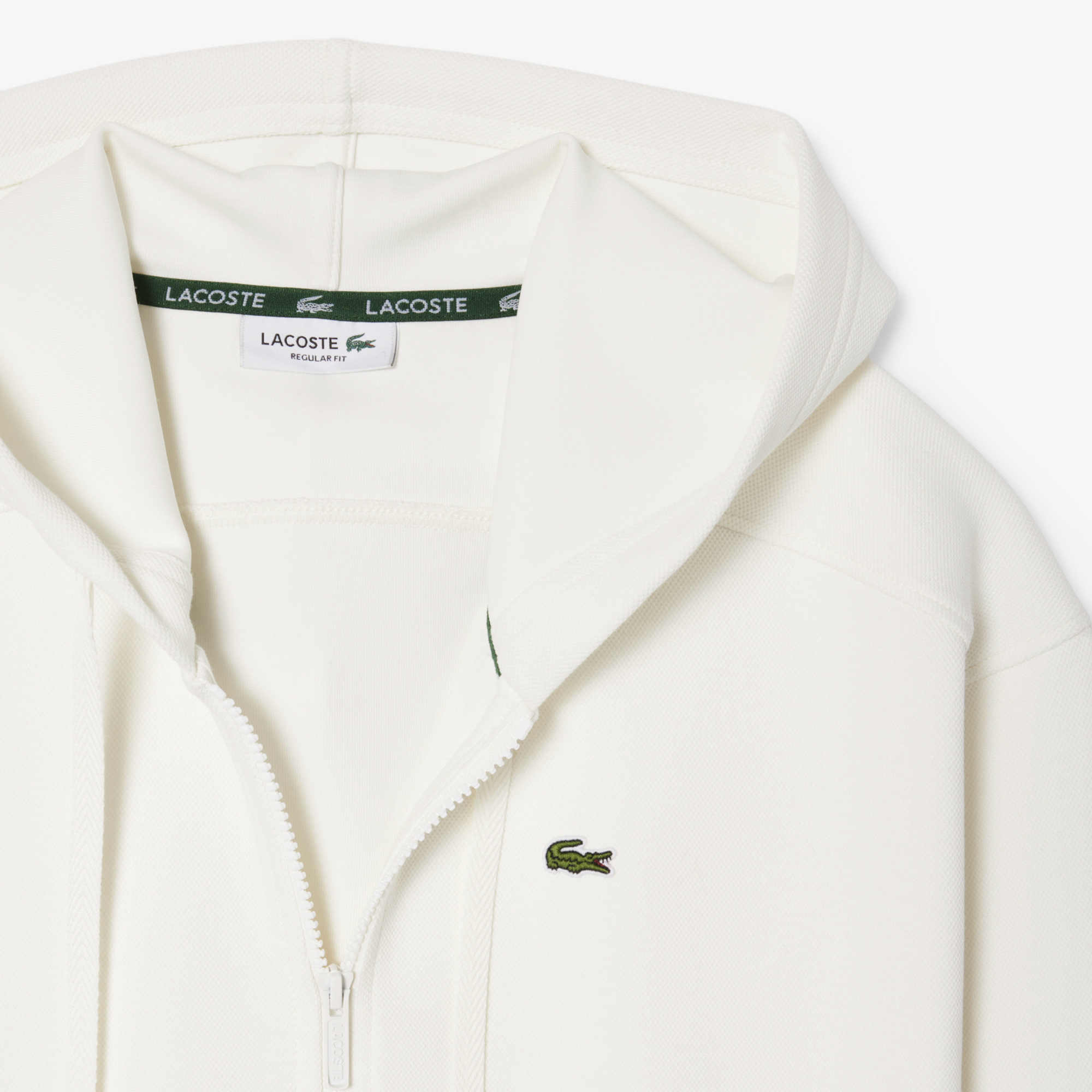 Áo Hoodie Lacoste Nữ Oversize Chất Liệu Piqué Có Khóa Kéo