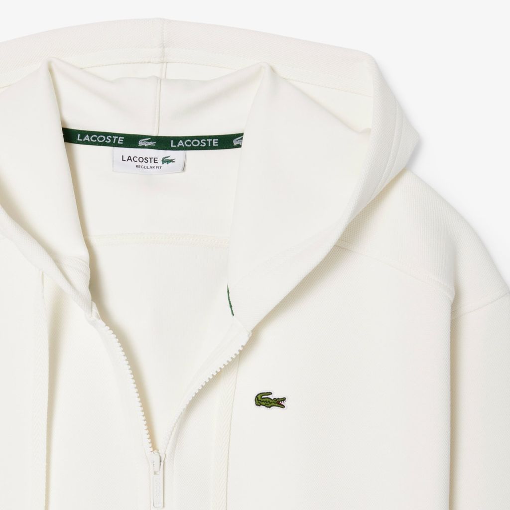 Áo Hoodie Lacoste Nữ Oversize Chất Liệu Piqué Có Khóa Kéo