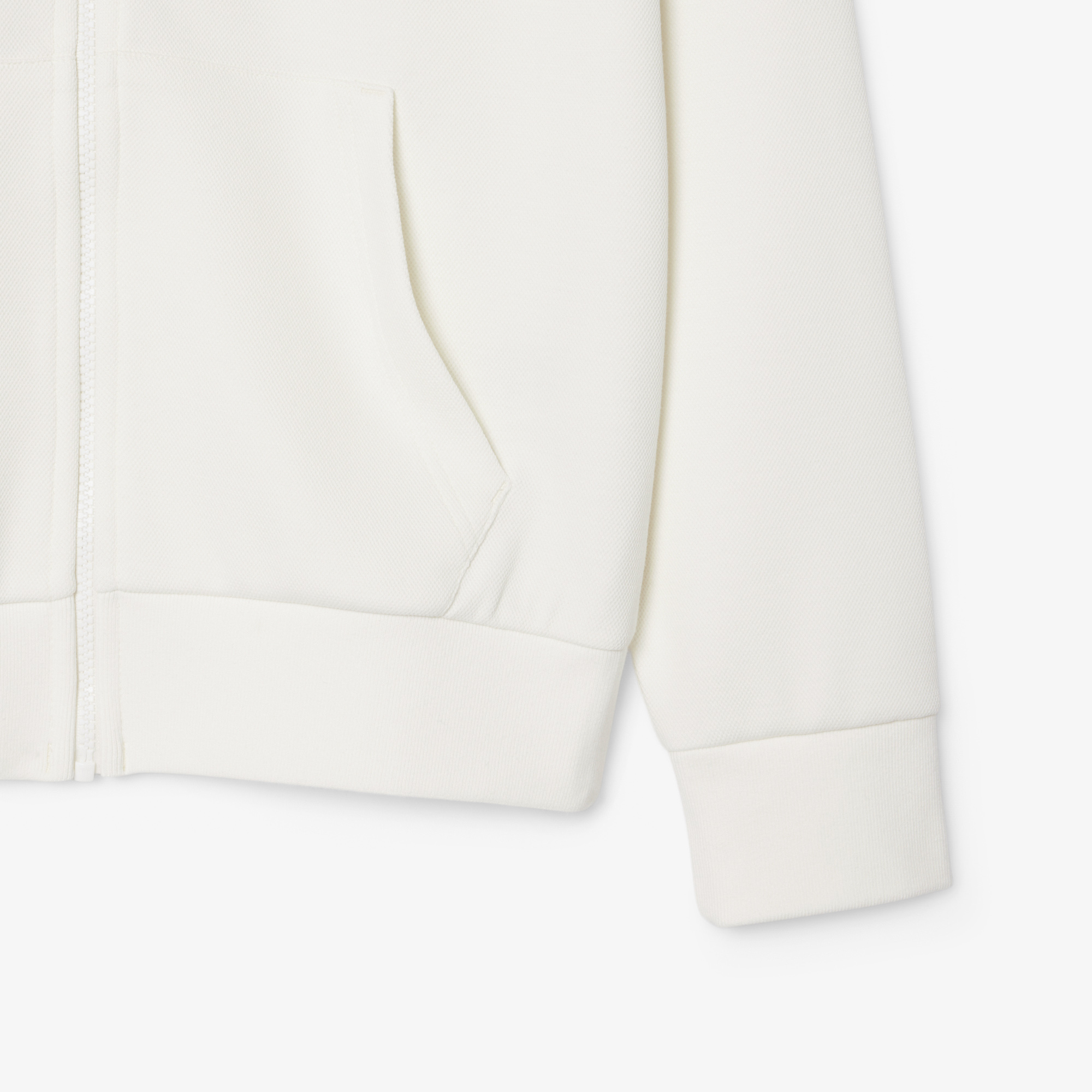 Áo Hoodie Lacoste Nữ Oversize Chất Liệu Piqué Có Khóa Kéo