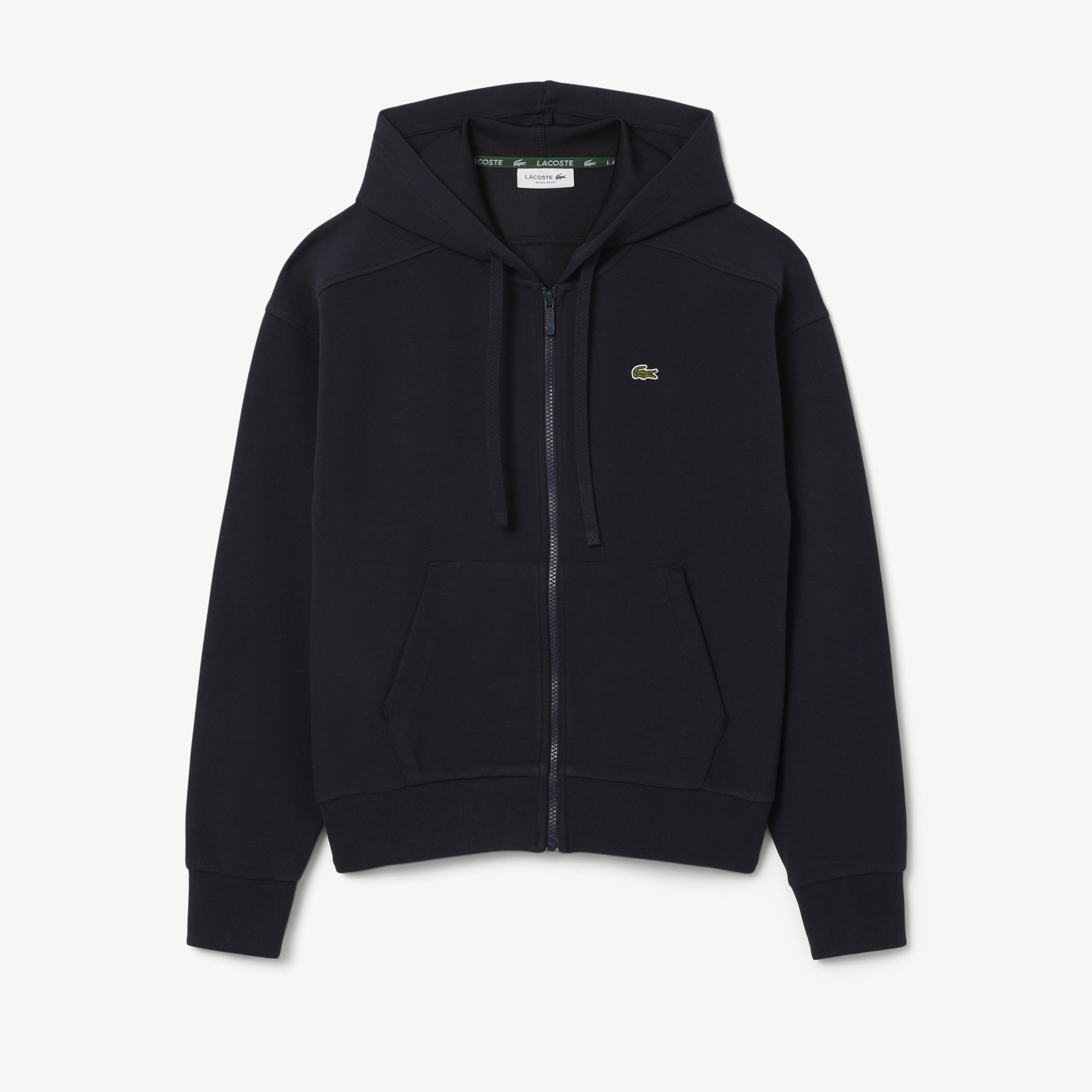 Áo Hoodie Lacoste Nữ Oversize Chất Liệu Piqué Có Khóa Kéo