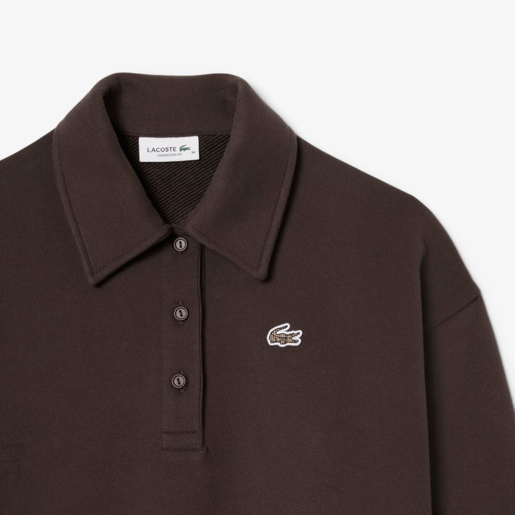 Áo Nỉ Polo Lacoste Nữ Cổ Polo Oversize