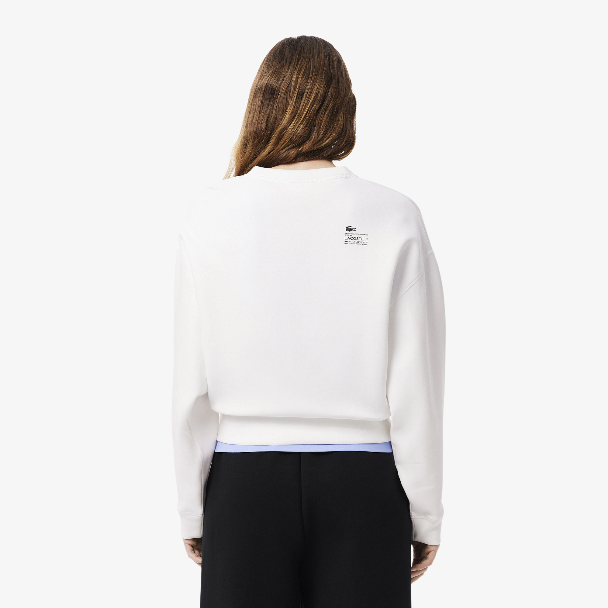 Áo Nỉ Lacoste Nữ Oversize Chất Liệu Cotton