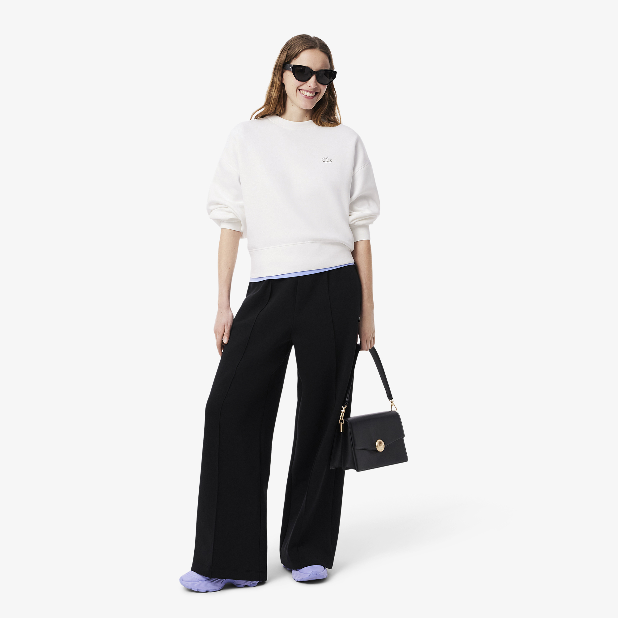 Áo Nỉ Lacoste Nữ Oversize Chất Liệu Cotton