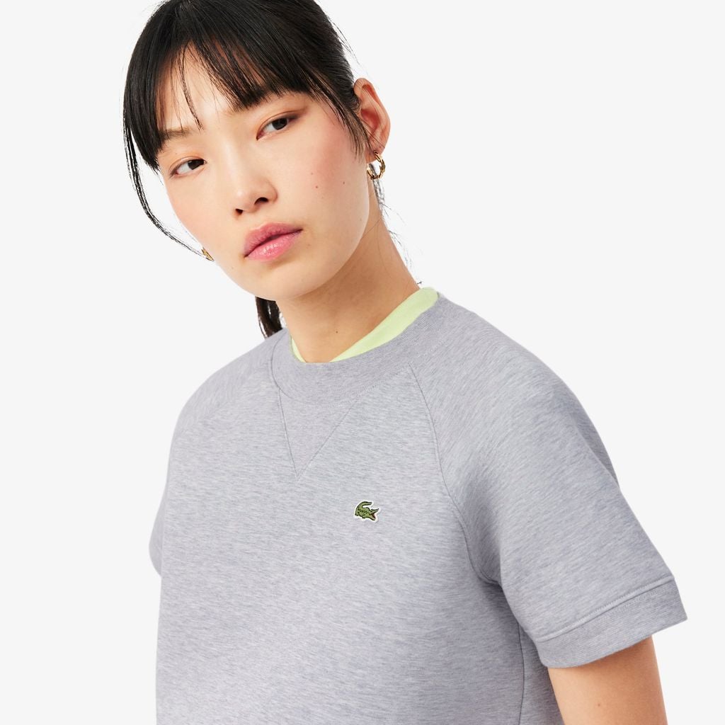 Áo Nỉ Lacoste Nữ Dáng Suông Tay Ngắn