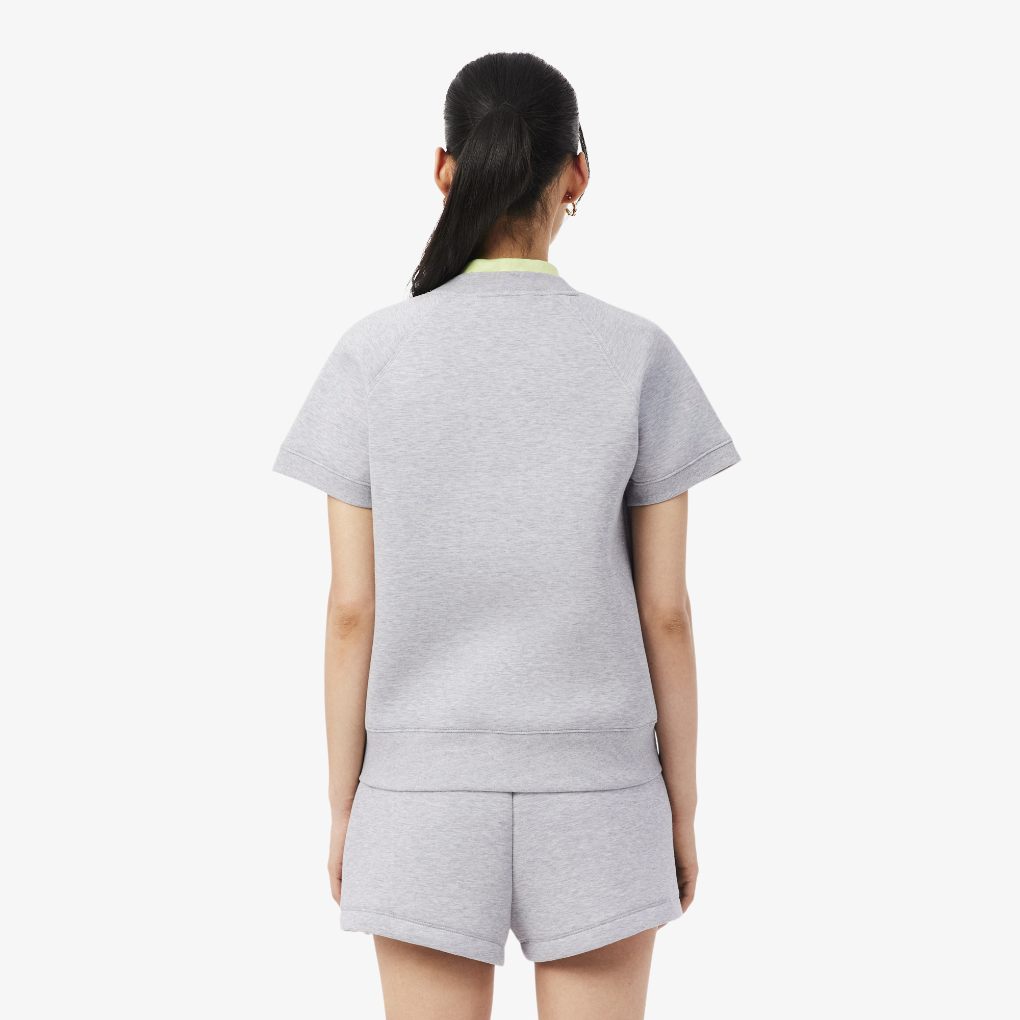 Áo Nỉ Lacoste Nữ Dáng Suông Tay Ngắn