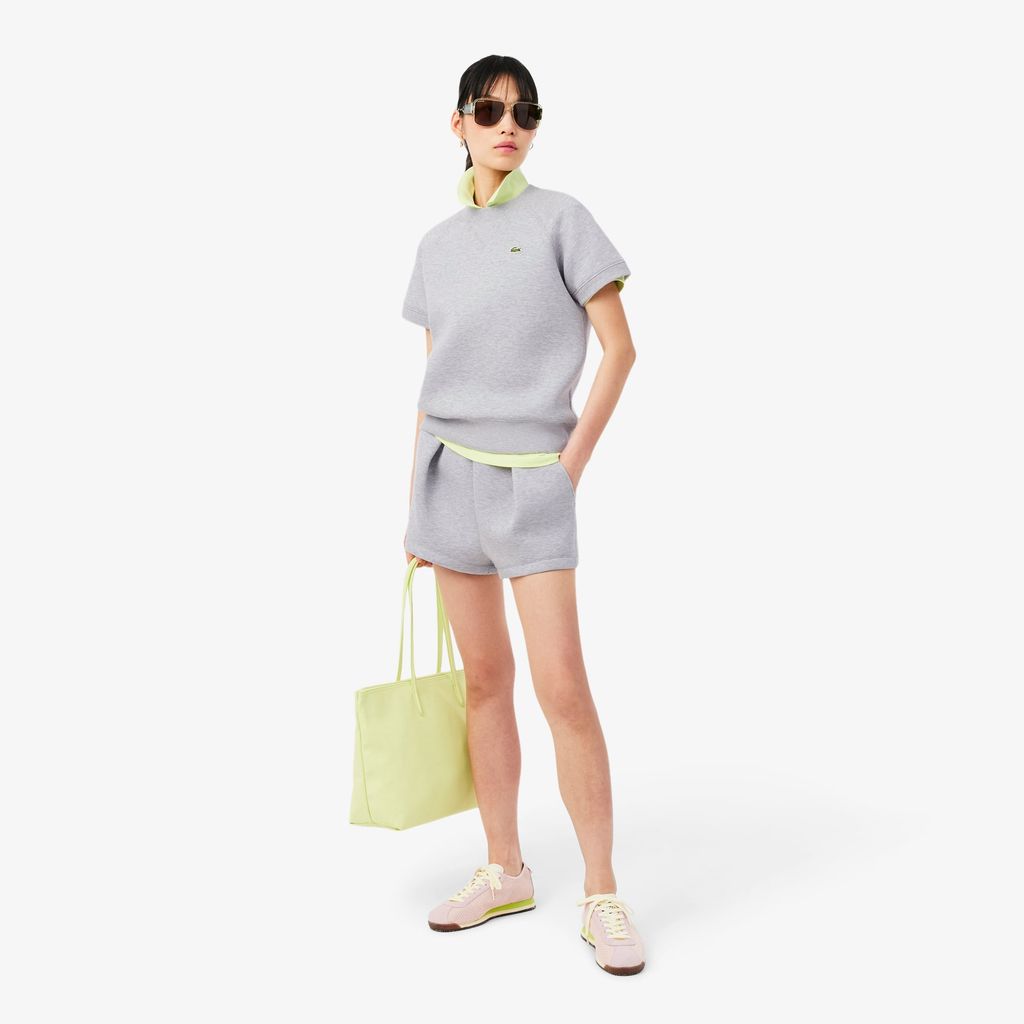 Áo Nỉ Lacoste Nữ Dáng Suông Tay Ngắn