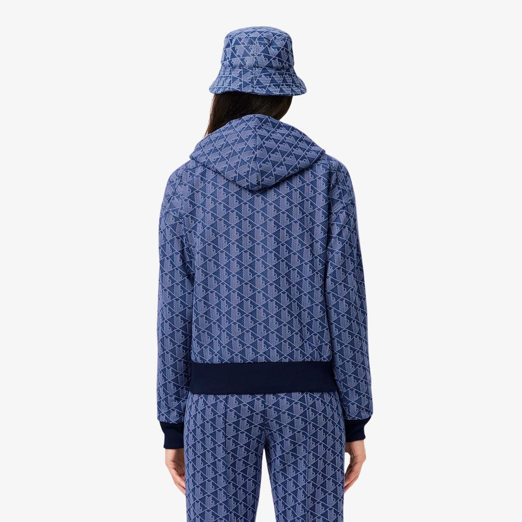 Áo Hoodie Lacoste Nữ Hoạ Tiết Monogram Chất Liệu Jacquard