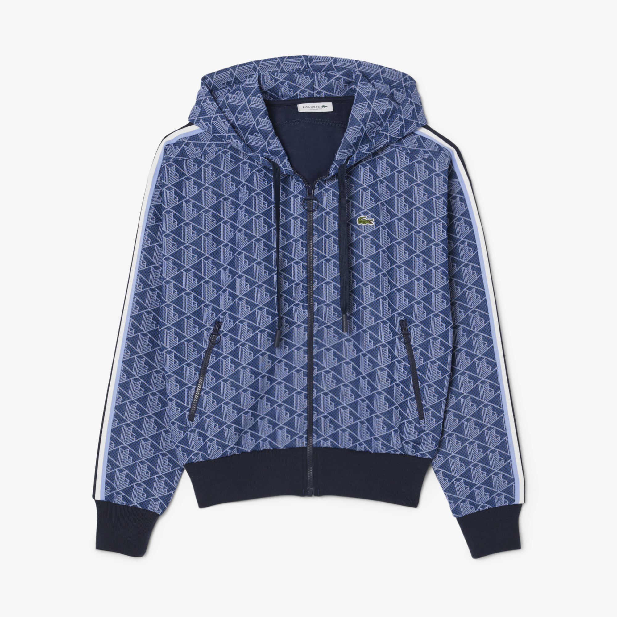 Áo Hoodie Lacoste Nữ Hoạ Tiết Monogram Chất Liệu Jacquard