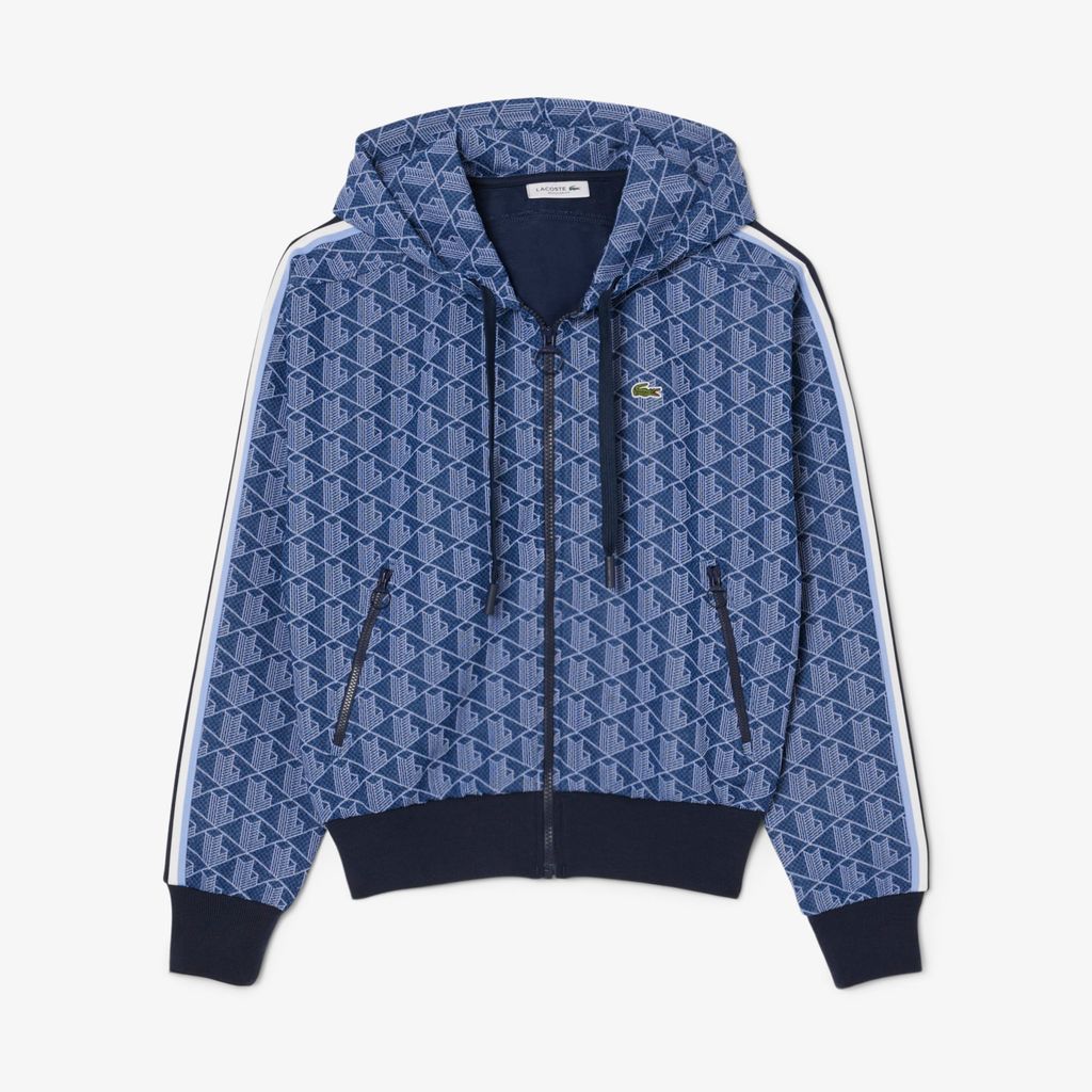 Áo Hoodie Lacoste Nữ Hoạ Tiết Monogram Chất Liệu Jacquard