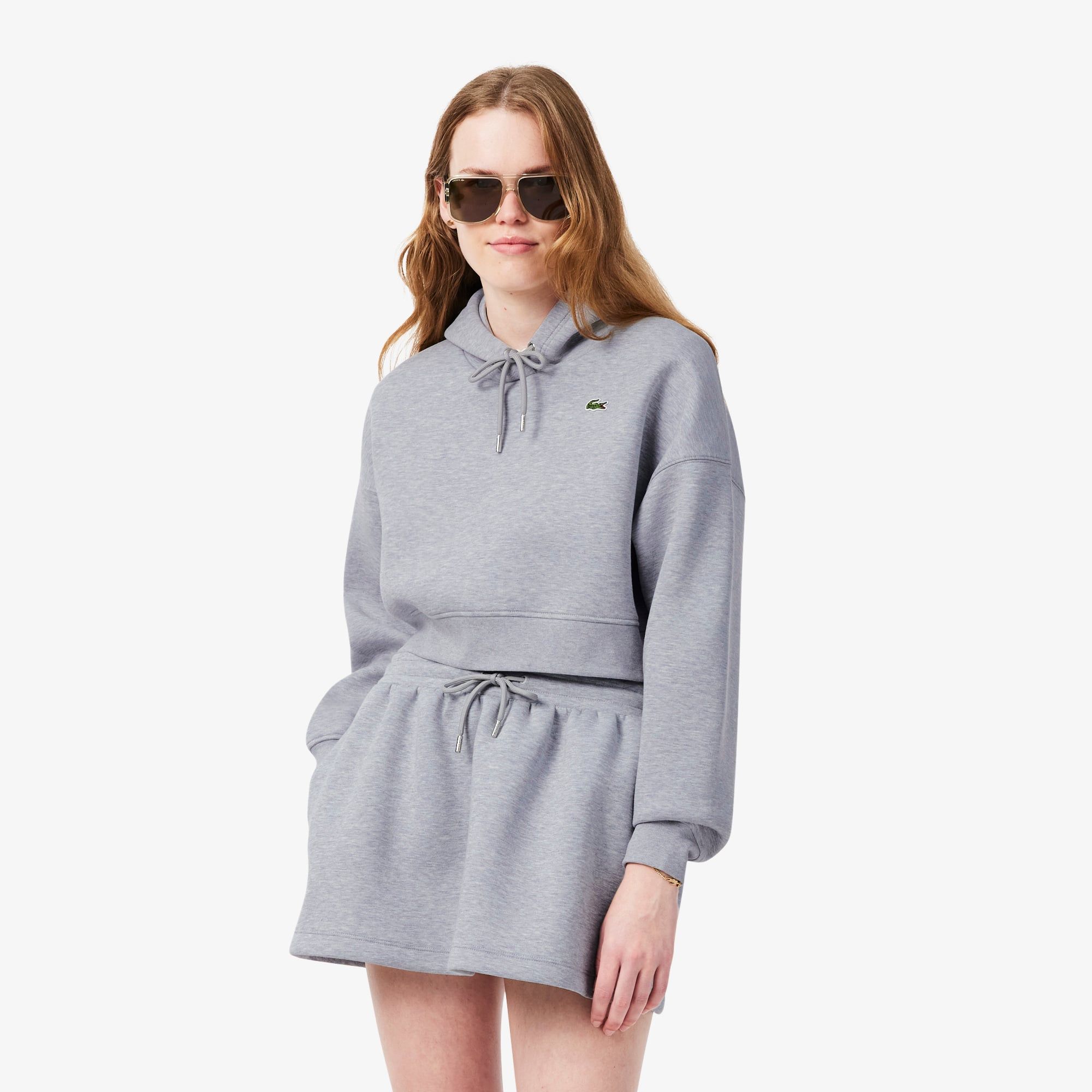 Áo Nỉ Lacoste Nữ Oversize Chất Liệu Thun Dệt Kim