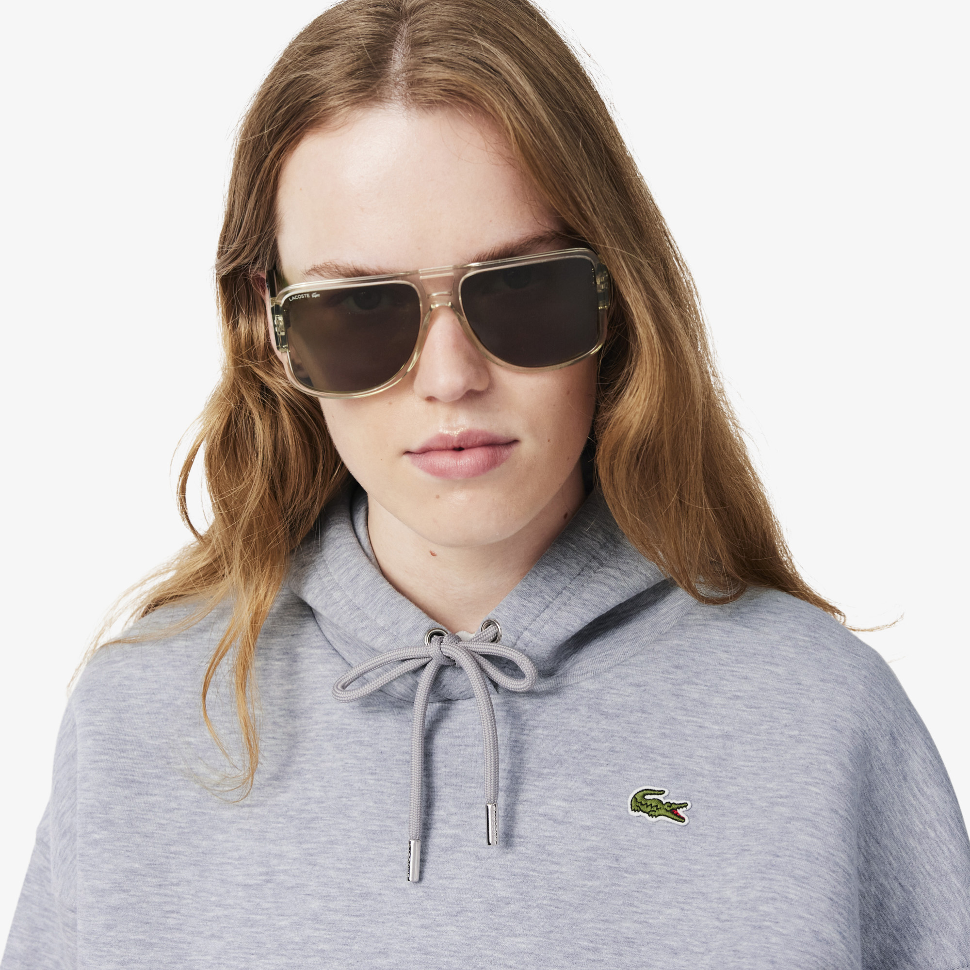 Áo Nỉ Lacoste Nữ Oversize Chất Liệu Thun Dệt Kim