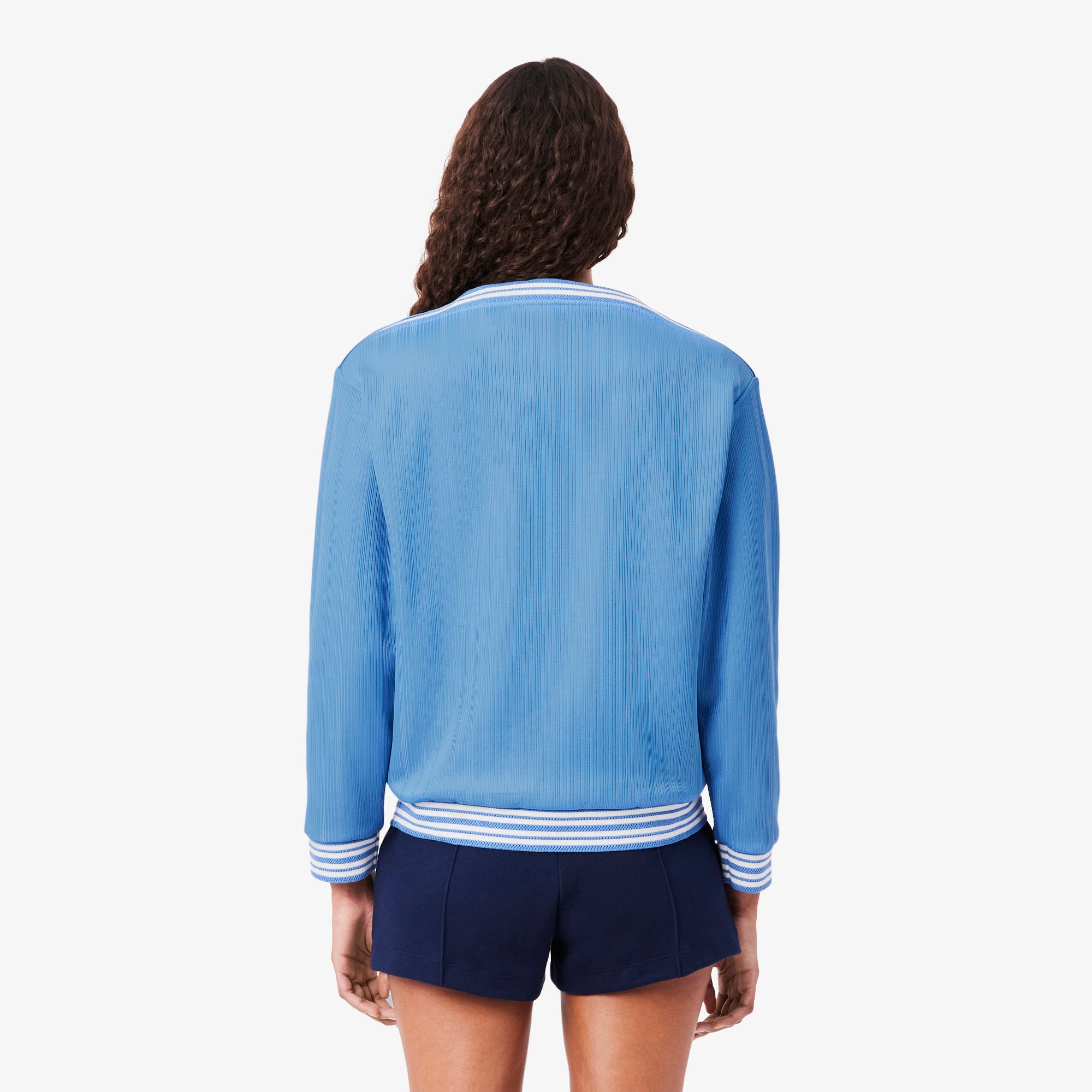 Áo Nỉ Lacoste Nữ Dáng Suông Cổ Thuyền Sản Xuất Tại Pháp
