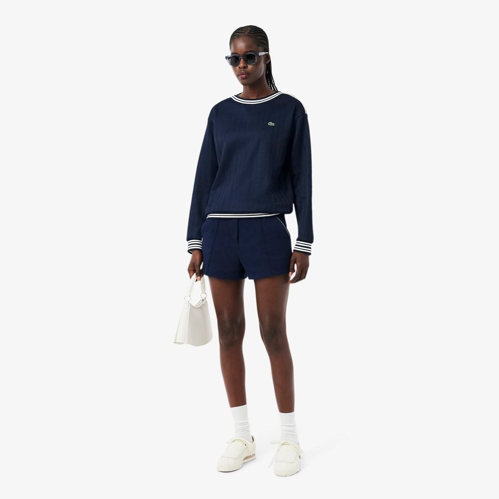 Áo Nỉ Lacoste Nữ Dáng Suông Cổ Thuyền Sản Xuất Tại Pháp