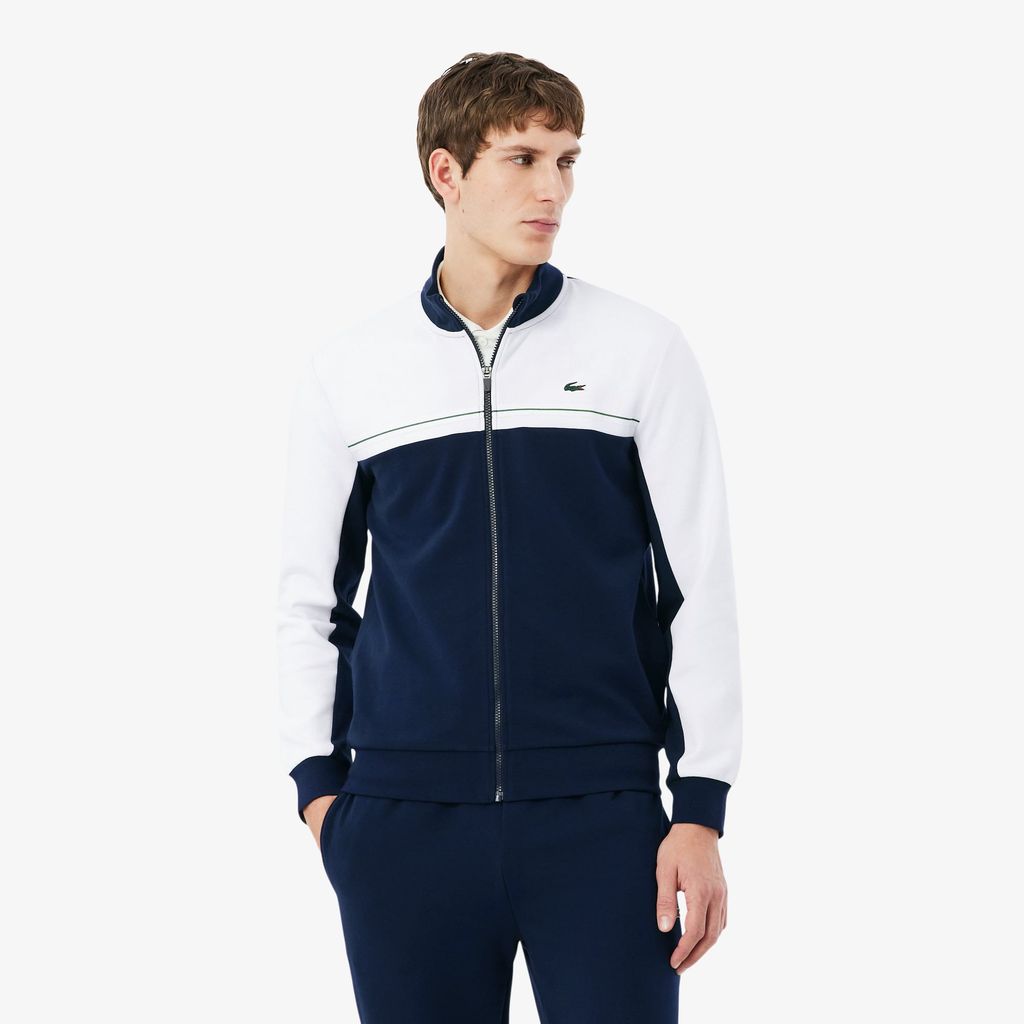 Áo Nỉ Thể Thao Lacoste Nam Dáng Oversize Có Khóa Kéo Họa Tiết Color-Block