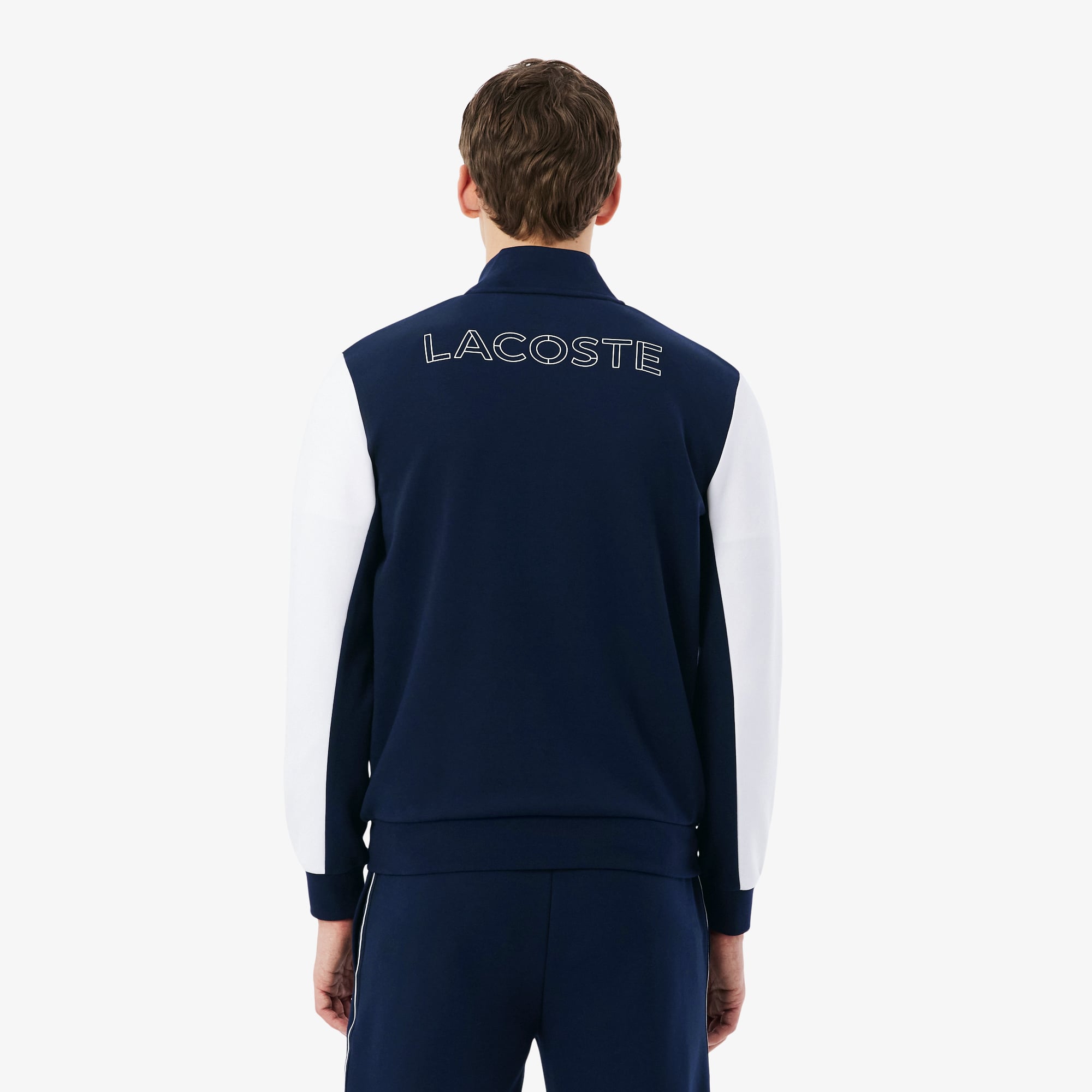 Áo Nỉ Thể Thao Lacoste Nam Dáng Oversize Có Khóa Kéo Họa Tiết Color-Block