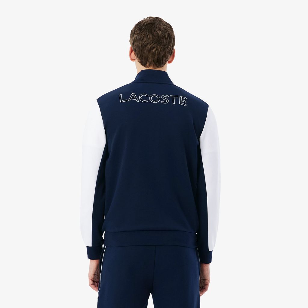Áo Nỉ Thể Thao Lacoste Nam Dáng Oversize Có Khóa Kéo Họa Tiết Color-Block