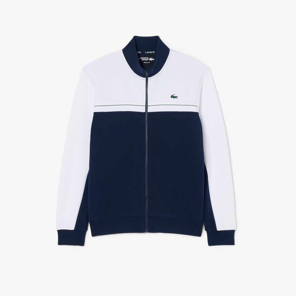 Áo Nỉ Thể Thao Lacoste Nam Dáng Oversize Có Khóa Kéo Họa Tiết Color-Block