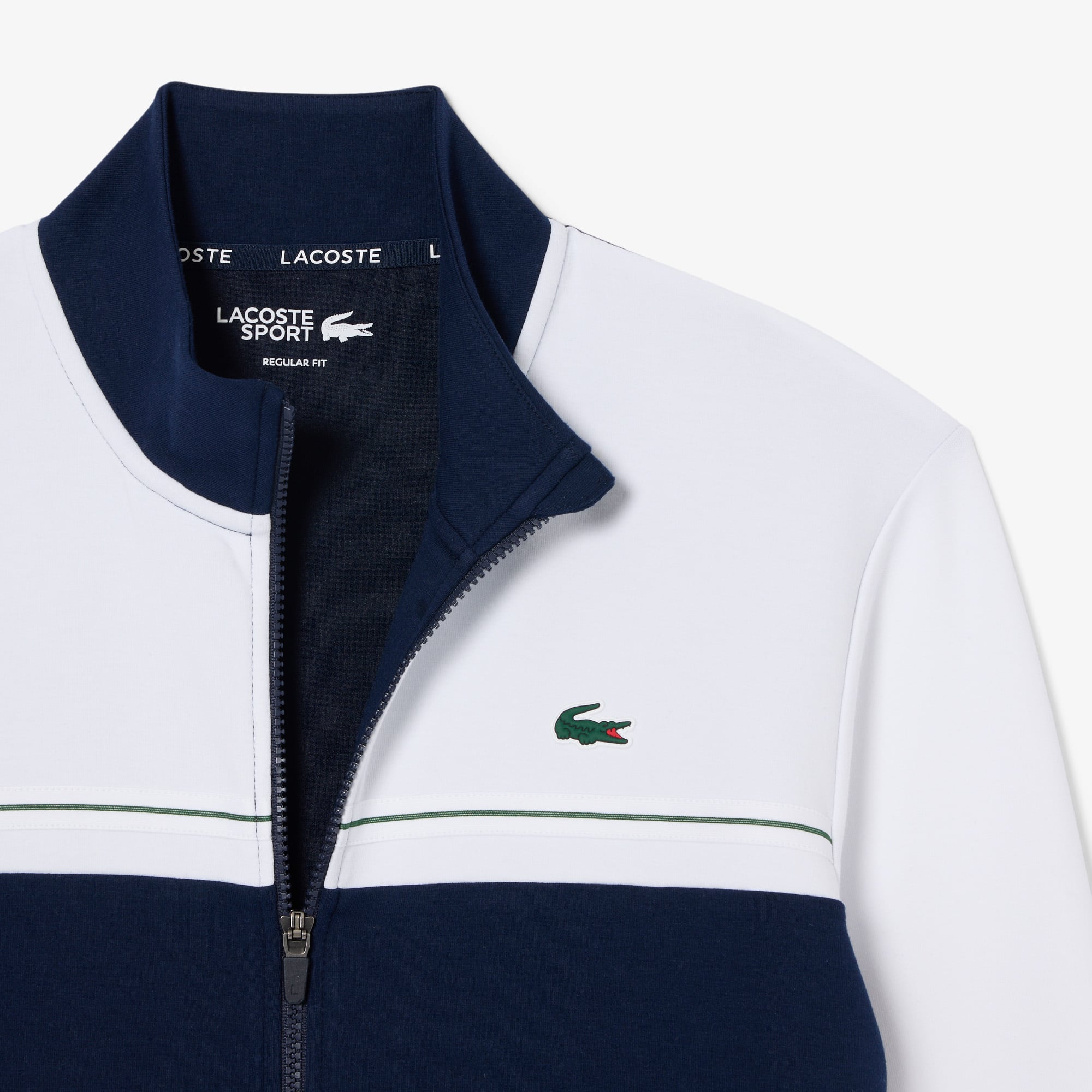 Áo Nỉ Thể Thao Lacoste Nam Dáng Oversize Có Khóa Kéo Họa Tiết Color-Block