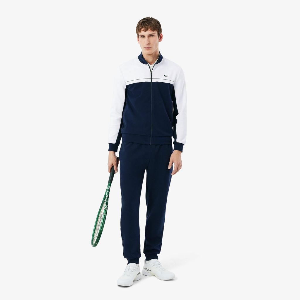 Áo Nỉ Thể Thao Lacoste Nam Dáng Oversize Có Khóa Kéo Họa Tiết Color-Block
