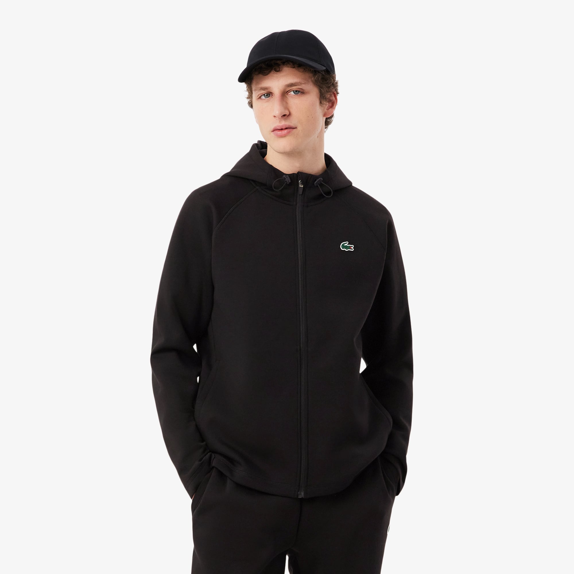 Áo Hoodie Thể Thao Lacoste Nam Dáng Rộng Co Giãn Có Khóa Kéo