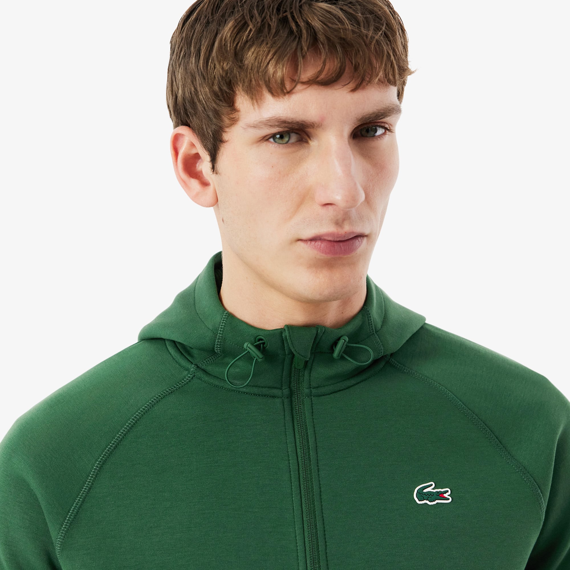 Áo Hoodie Thể Thao Lacoste Nam Dáng Rộng Co Giãn Có Khóa Kéo