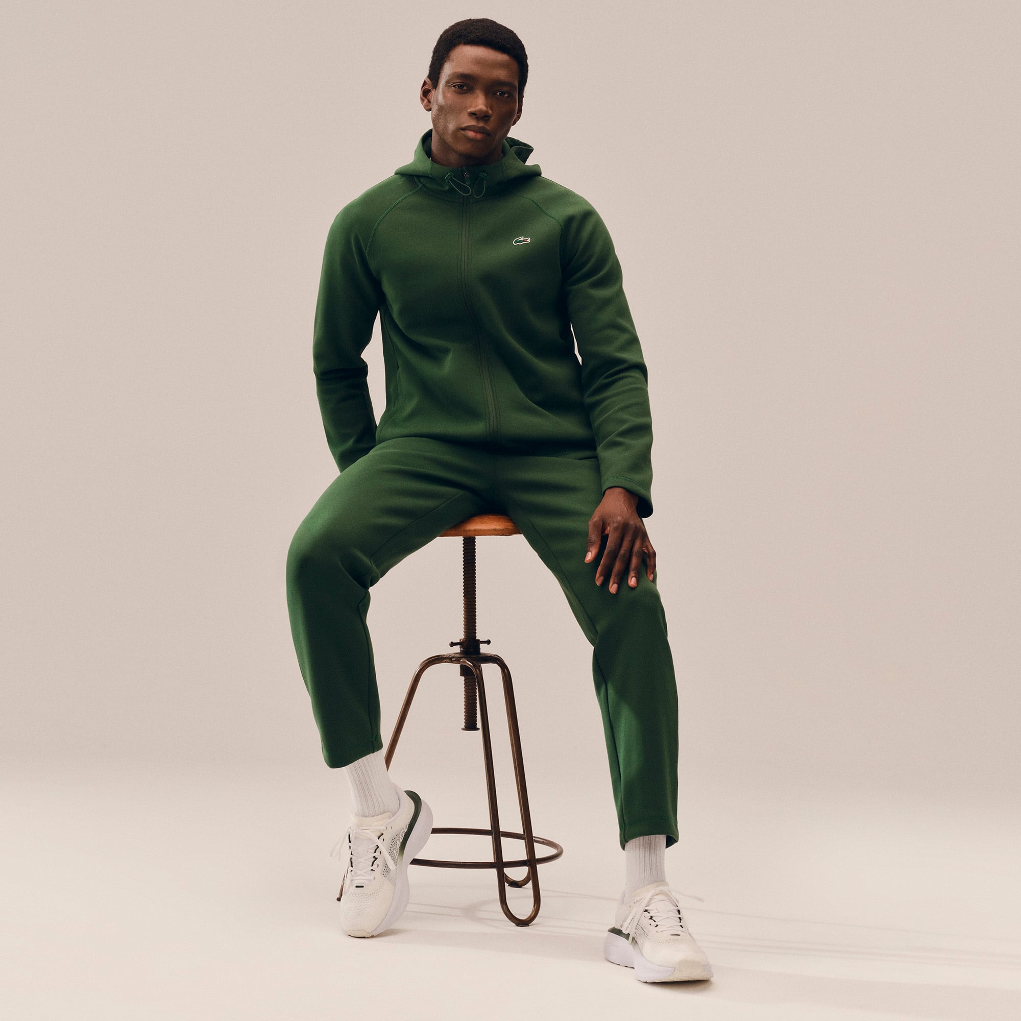 Áo Hoodie Thể Thao Lacoste Nam Dáng Rộng Co Giãn Có Khóa Kéo