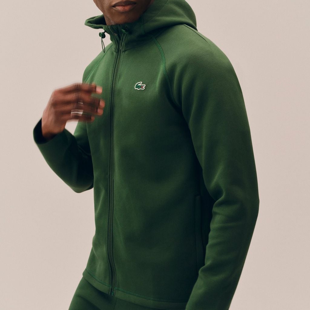 Áo Hoodie Thể Thao Lacoste Nam Dáng Rộng Co Giãn Có Khóa Kéo