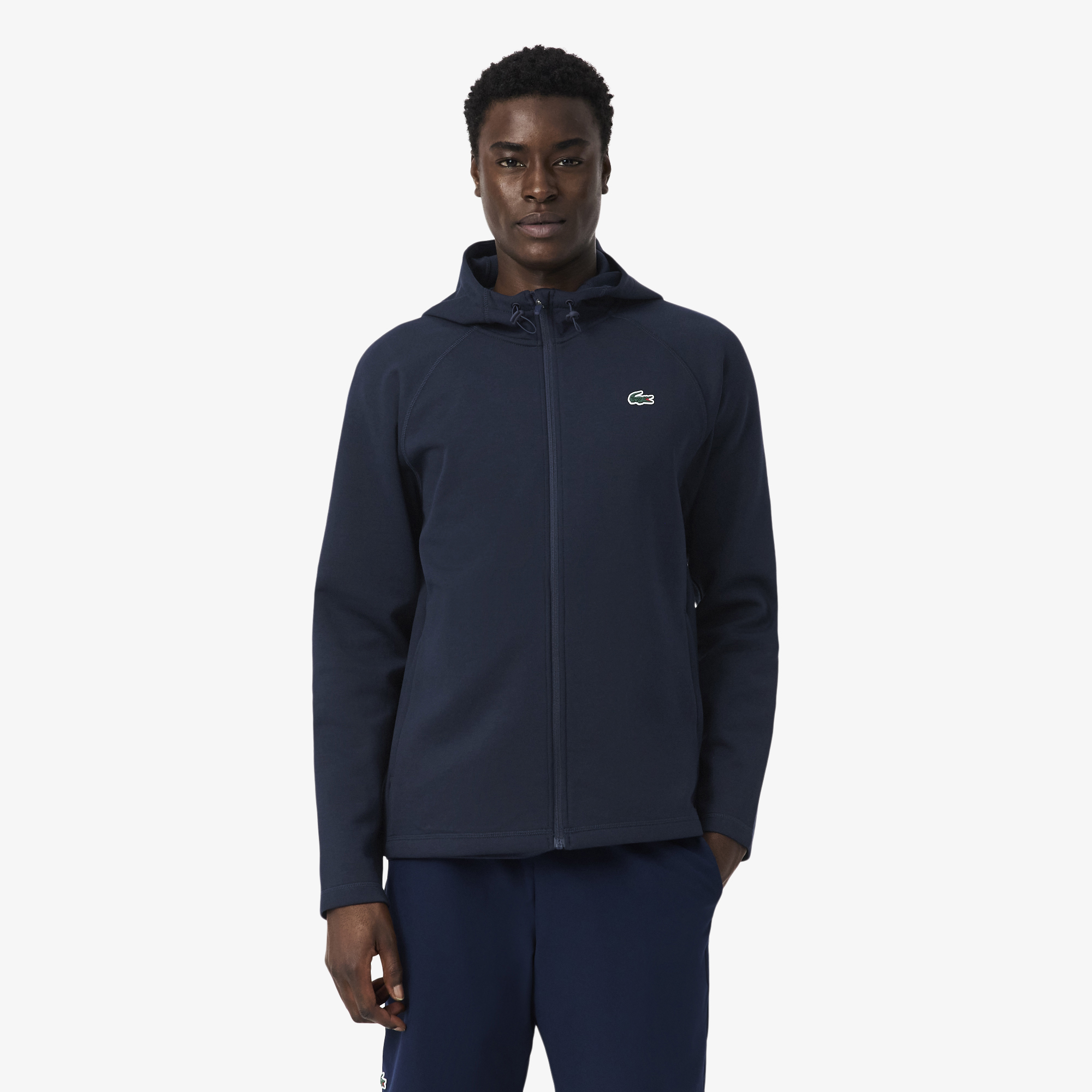 Áo Hoodie Thể Thao Lacoste Nam Dáng Rộng Co Giãn Có Khóa Kéo