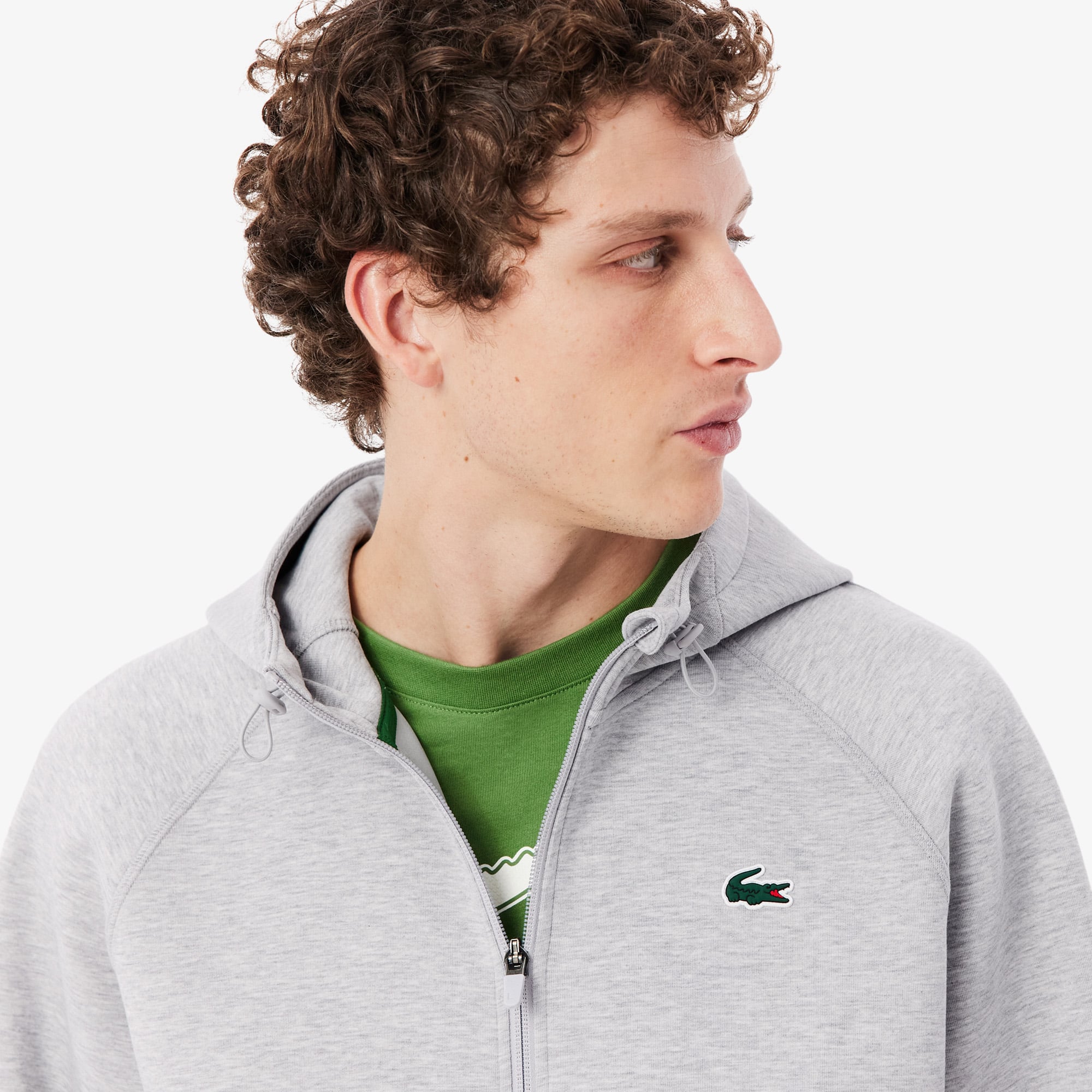 Áo Hoodie Thể Thao Lacoste Nam Dáng Rộng Co Giãn Có Khóa Kéo