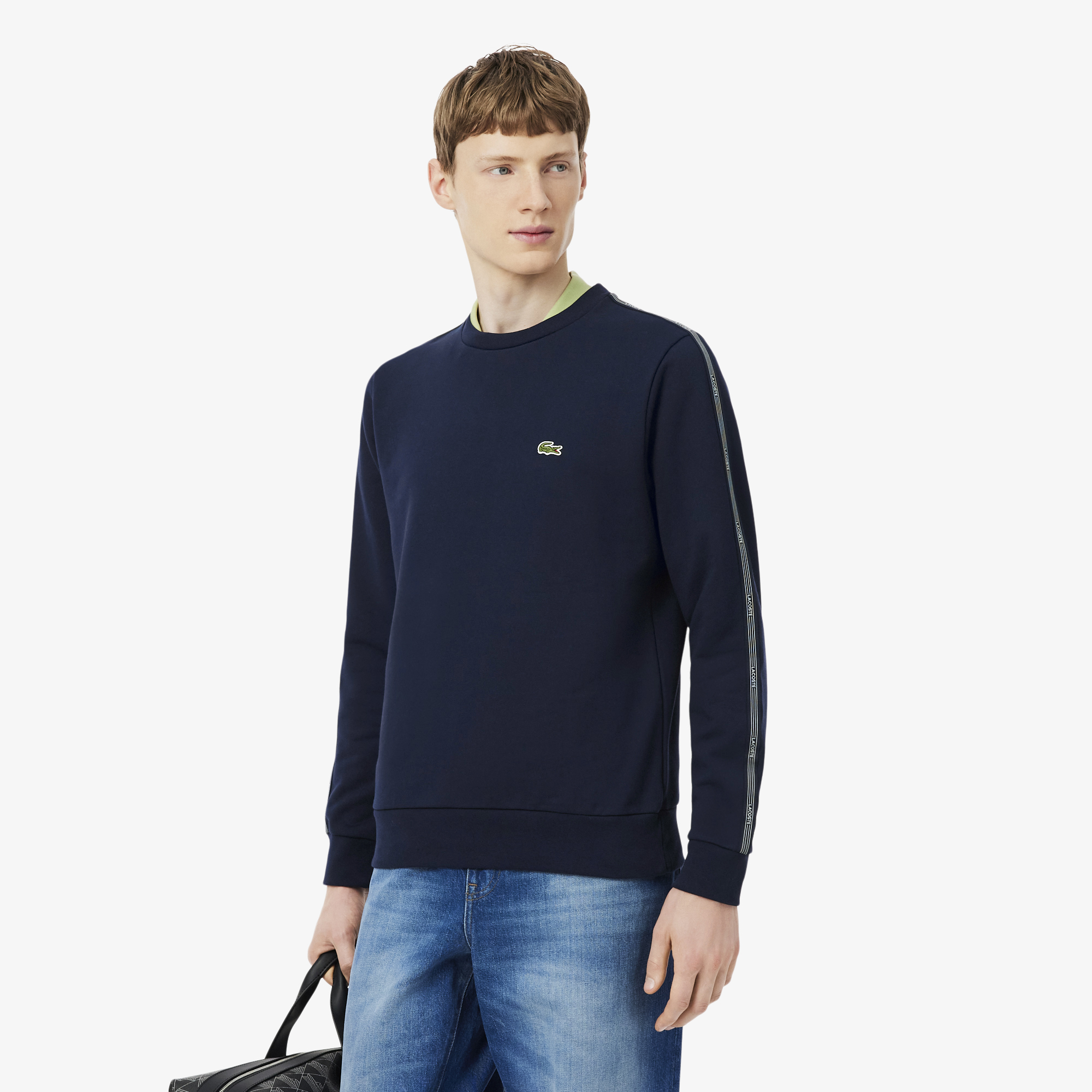 Áo Nỉ Lacoste Nam Dáng Suông Dải Băng Có Chi Tiết Kẻ Sọc
