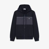 Áo Hoodie Lacoste Nam Dáng Cổ Điển Có Khóa Kéo Họa Tiết Color-Block