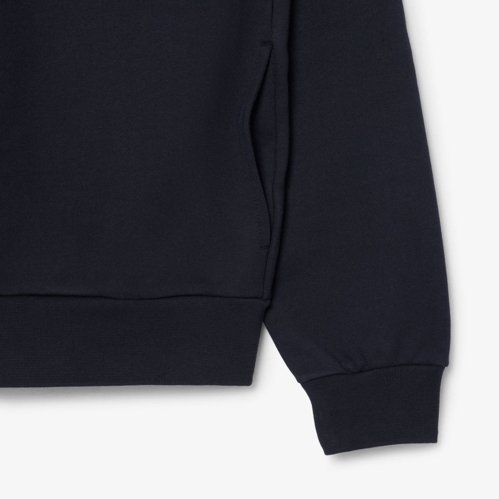 Áo Hoodie Lacoste Nam Dáng Cổ Điển Có Khóa Kéo Họa Tiết Color-Block