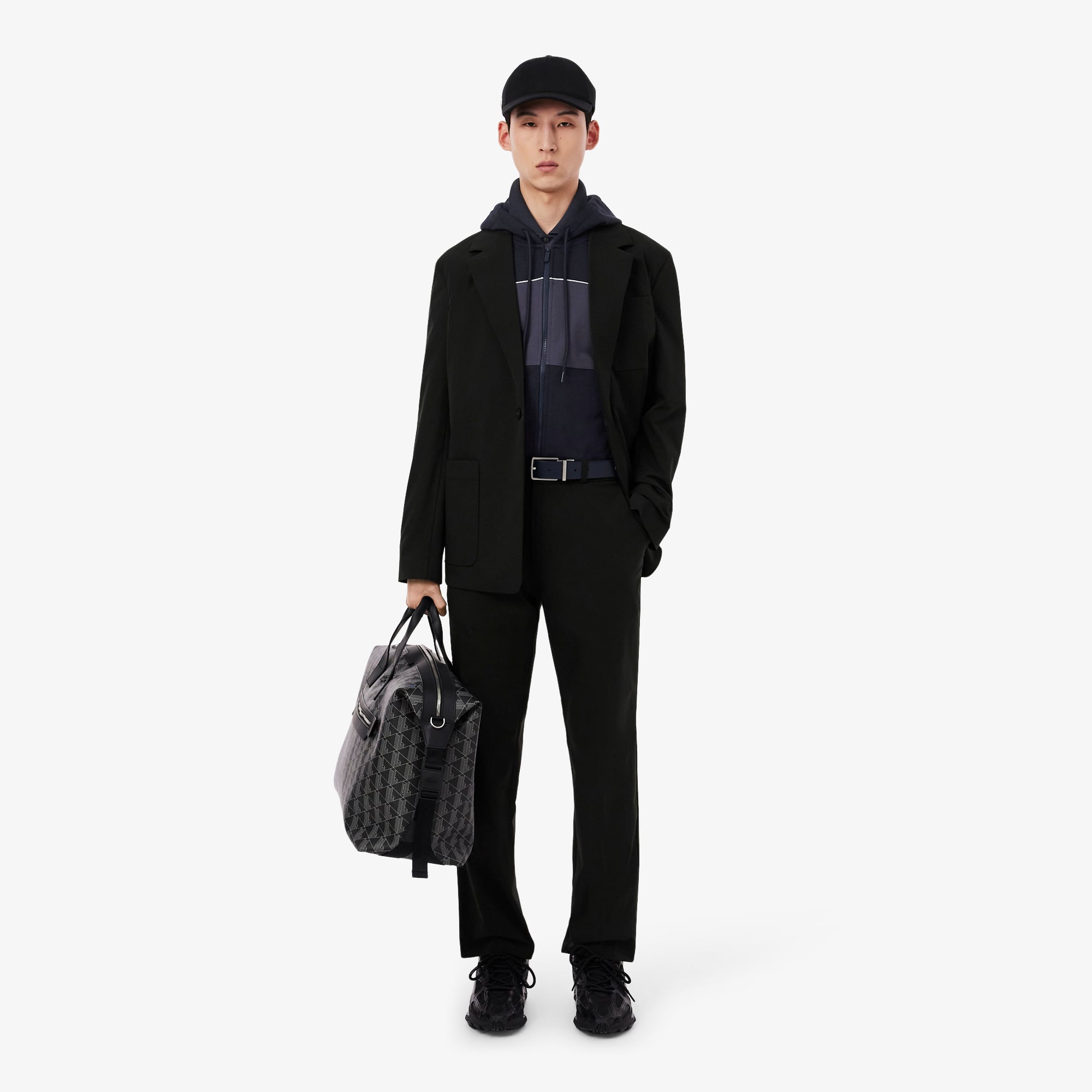 Áo Hoodie Lacoste Nam Dáng Cổ Điển Có Khóa Kéo Họa Tiết Color-Block