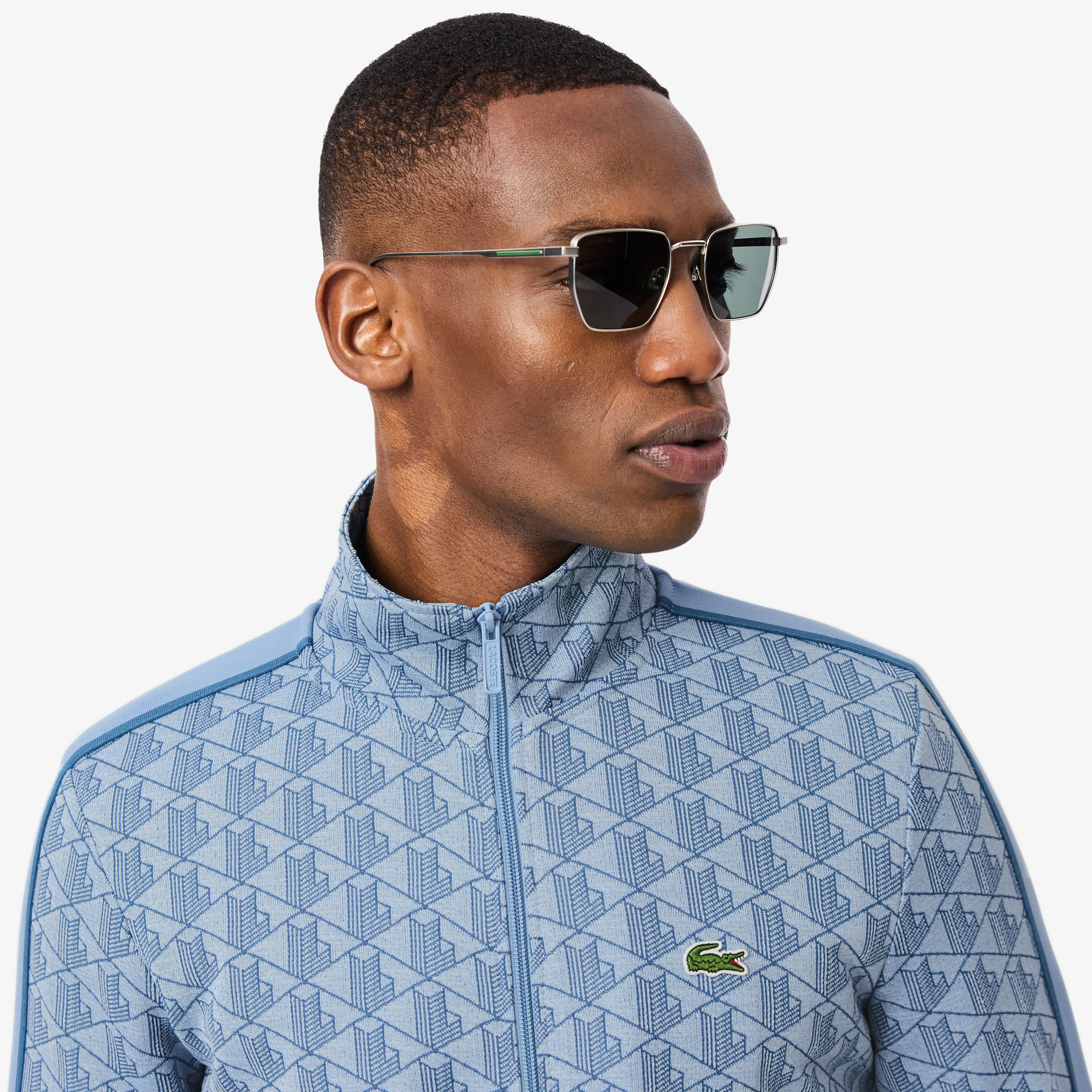 Áo Nỉ Lacoste Nam Paris Có Khóa Kéo Chất Liệu Jacquard