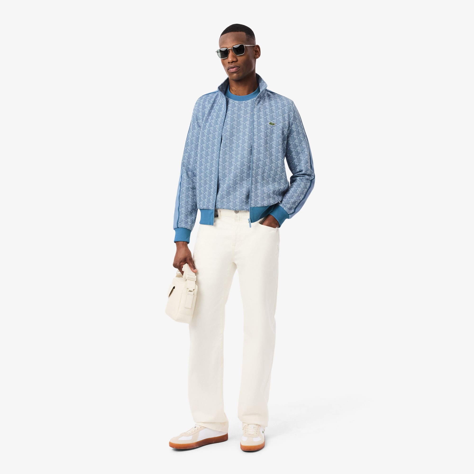 Áo Nỉ Lacoste Nam Paris Có Khóa Kéo Chất Liệu Jacquard