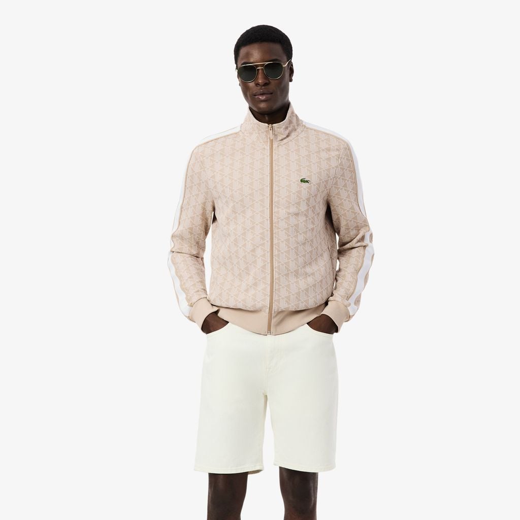 Áo Nỉ Lacoste Nam Paris Có Khóa Kéo Chất Liệu Jacquard