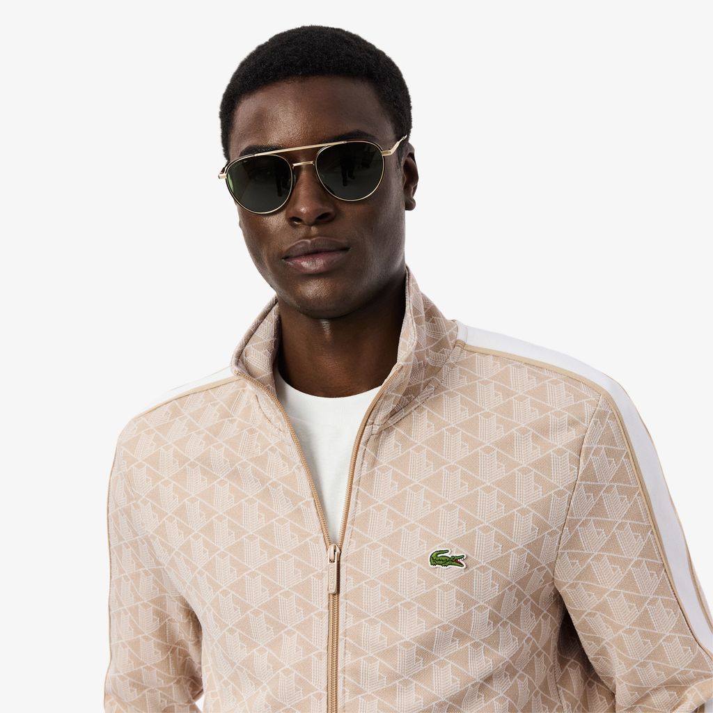 Áo Nỉ Lacoste Nam Paris Có Khóa Kéo Chất Liệu Jacquard