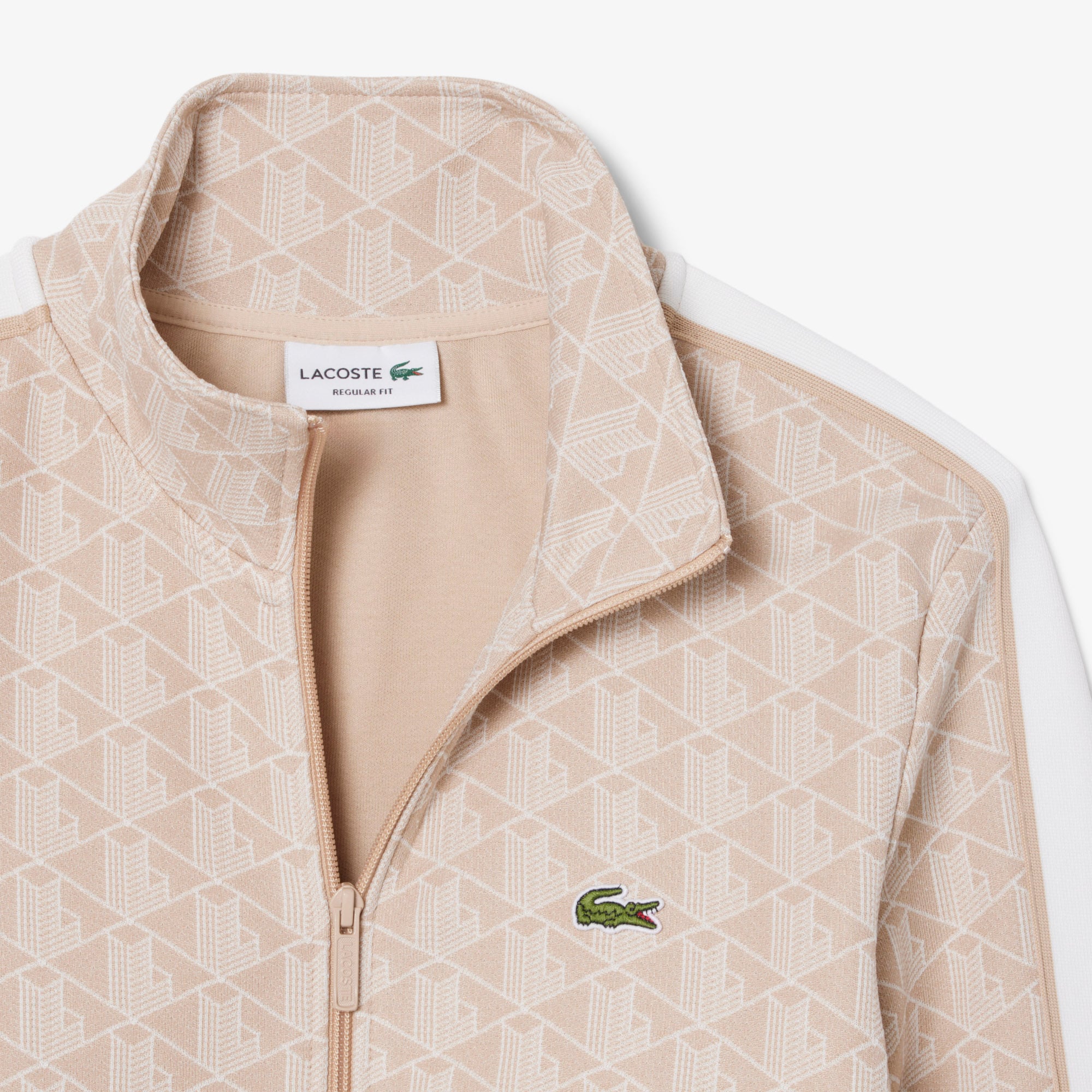 Áo Nỉ Lacoste Nam Paris Có Khóa Kéo Chất Liệu Jacquard