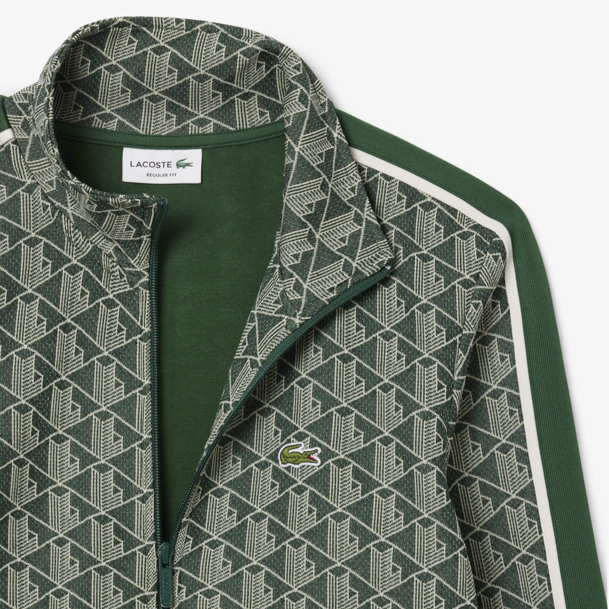 Áo Nỉ Lacoste Nam Paris Có Khóa Kéo Chất Liệu Jacquard