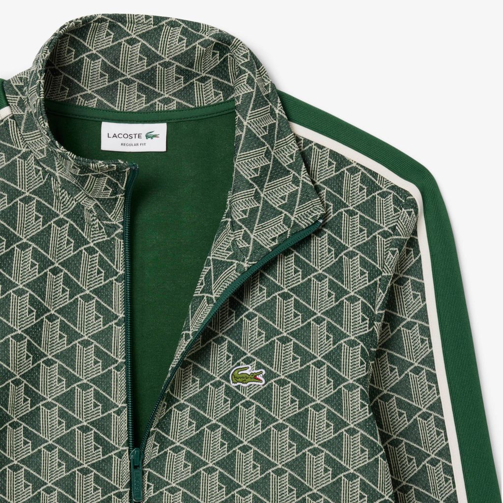 Áo Nỉ Lacoste Nam Paris Có Khóa Kéo Chất Liệu Jacquard