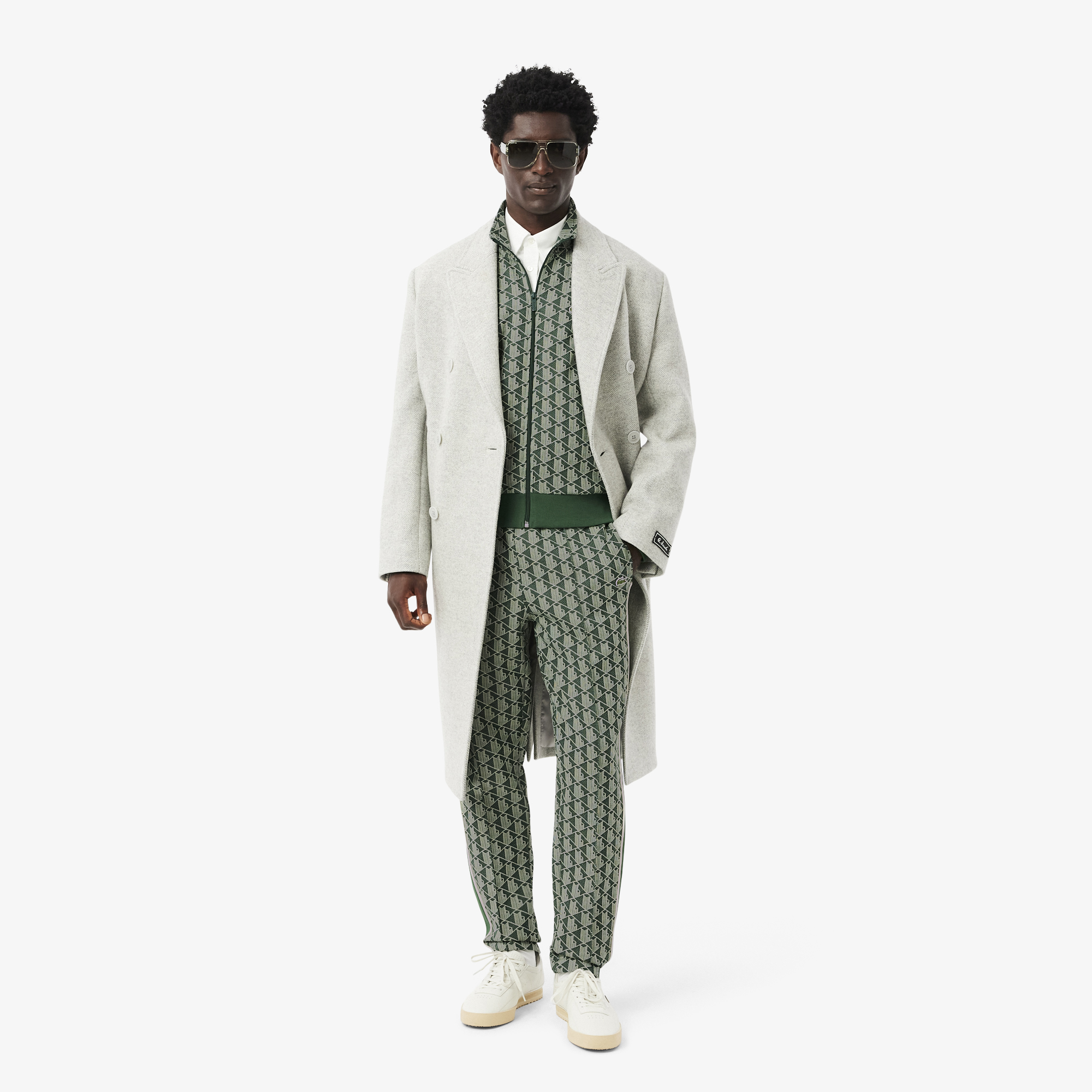 Áo Nỉ Lacoste Nam Paris Có Khóa Kéo Chất Liệu Jacquard