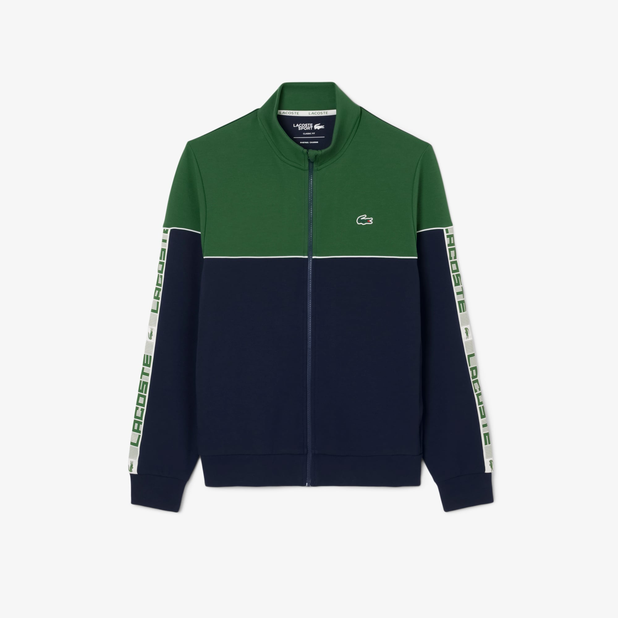 Áo Nỉ Tennis Lacoste Nam Dáng Cổ Điển Có Khóa Kéo Họa Tiết Colour-Block