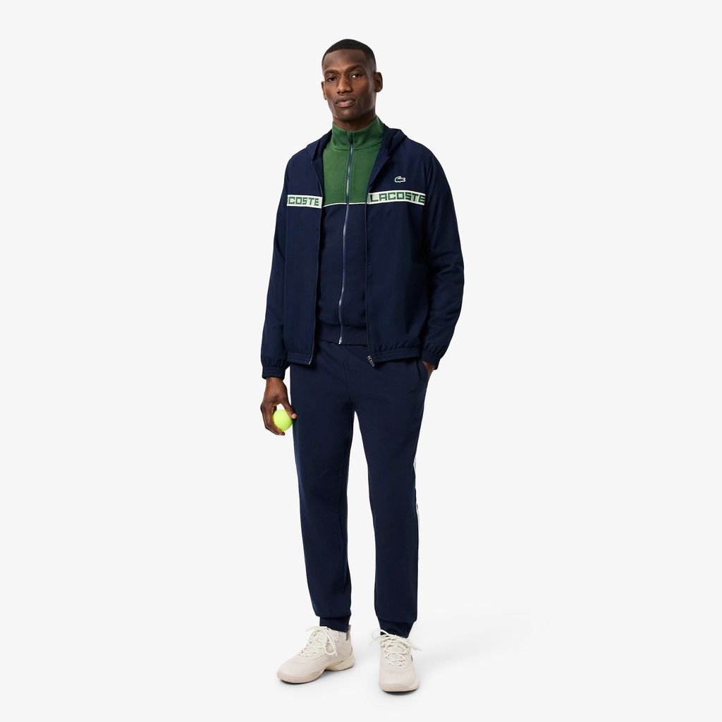 Áo Nỉ Tennis Lacoste Nam Dáng Cổ Điển Có Khóa Kéo Họa Tiết Colour-Block