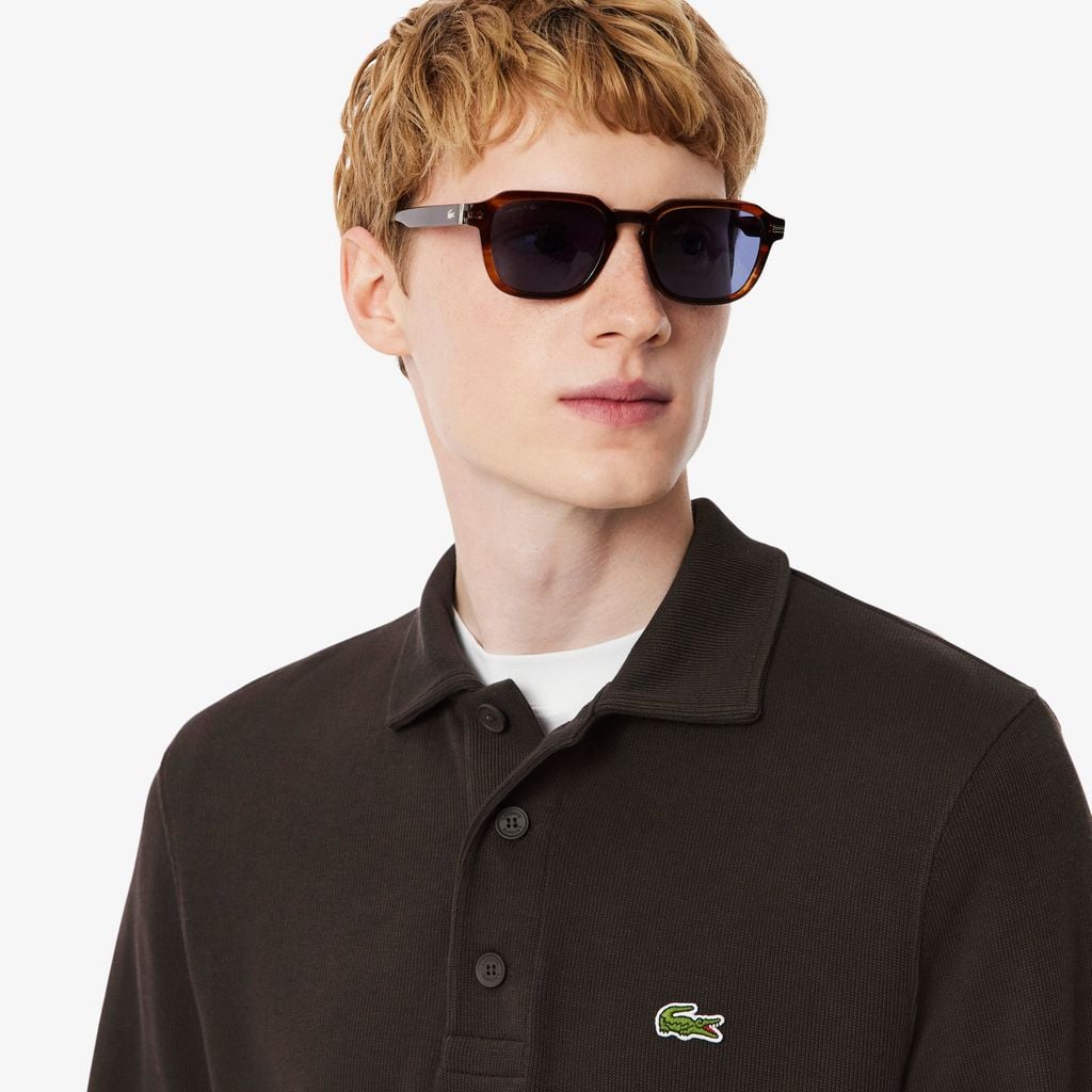 Áo Nỉ Polo Lacoste Nam Dáng Cổ Điển Chất Liệu Cotton Gân