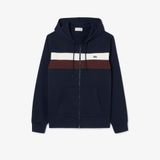 Áo Hoodie Lacoste Nam Dáng Cổ Điển Có Khóa Kéo Họa Tiết Colour-Block