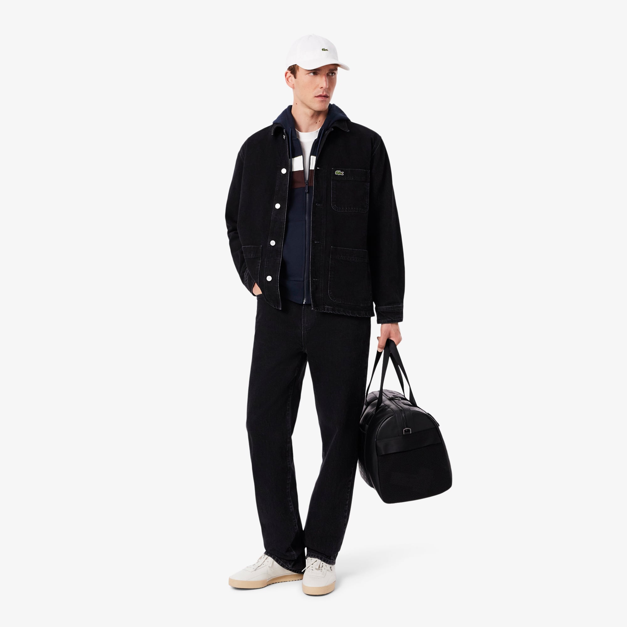 Áo Hoodie Lacoste Nam Dáng Cổ Điển Có Khóa Kéo Họa Tiết Colour-Block